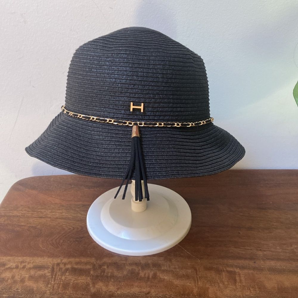 H by Halston Black and Gold Hat Collection